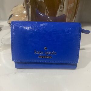 Kate Spade Royal Blue Polka Dot Card Holder